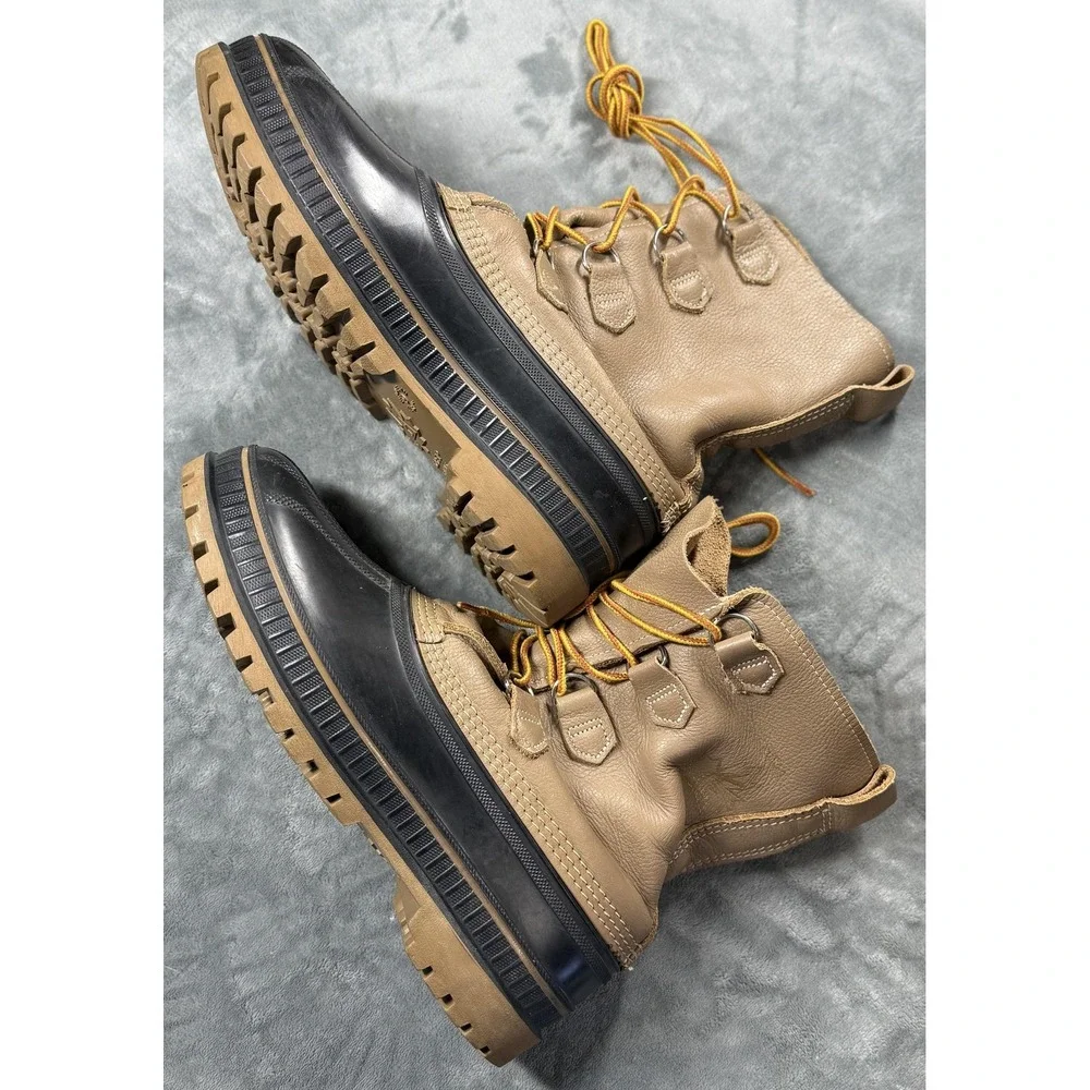 Vintage Sorel Boots Mens Size‎ 9 Tan Black Duck Leather Snow Steel Shank USA